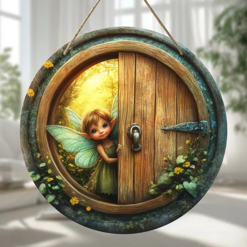2D Charming Fairy Door Circula - Woodworking Logo 评论和价格