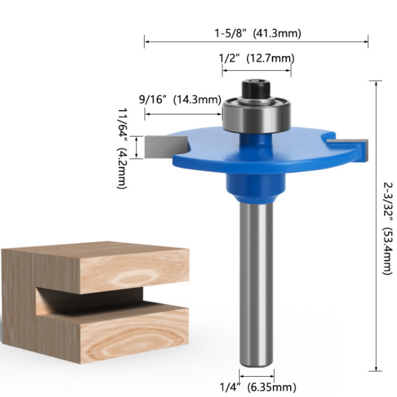 For 1pc 6.35mm Shank T-Sloting - Woodworking Nc 评论和价格