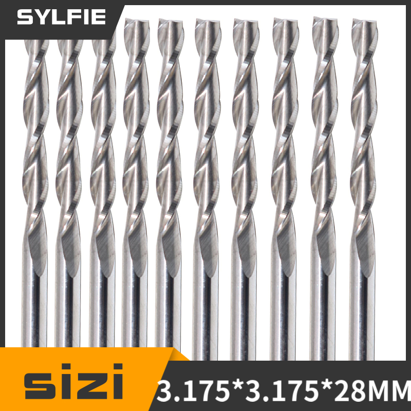 10pcs Double Flute Spiral Cutt - Woodworking Nc 评论和价格