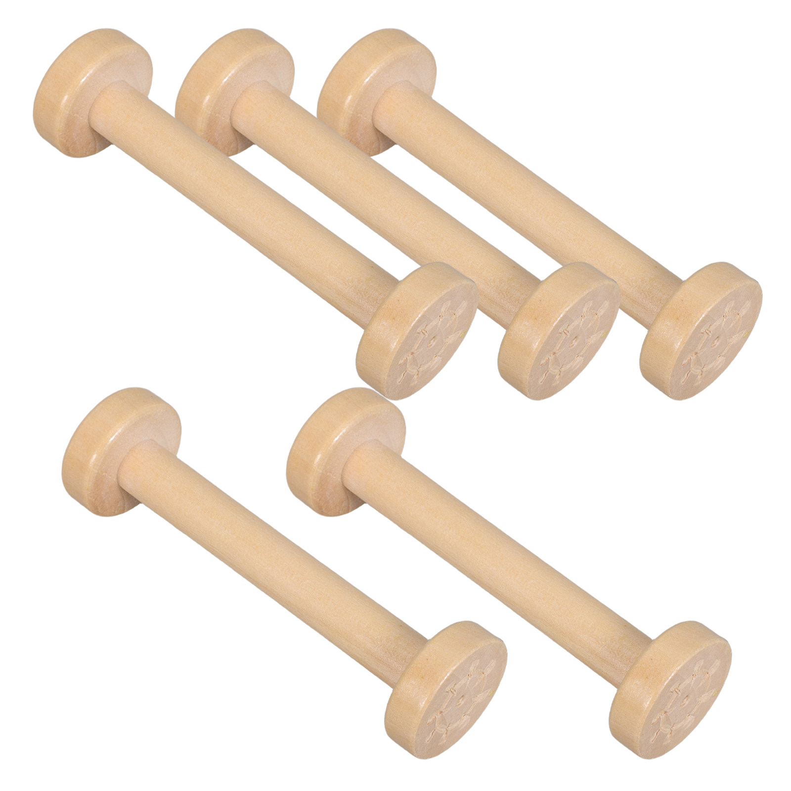 5Pcs Wooden Spools Natural Vin - Woodworking Hobbies 评论和价格