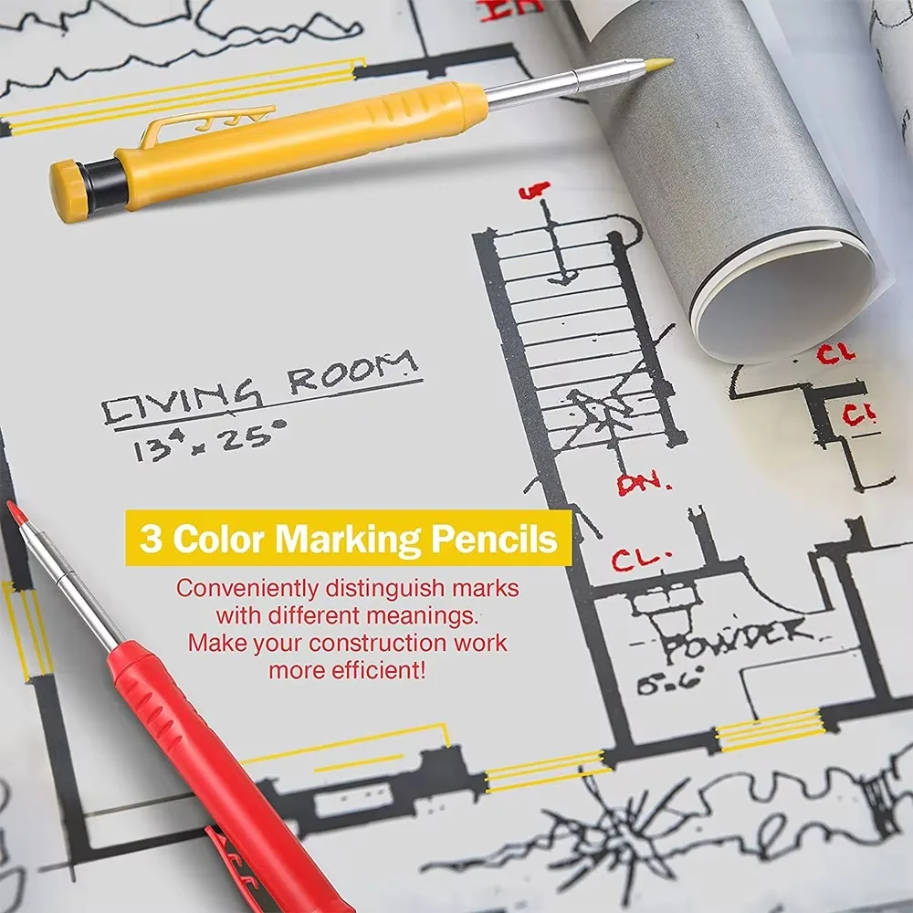 Solid Carpenter Pencil Set Woo - Woodworking Marking Knife 评论和价格