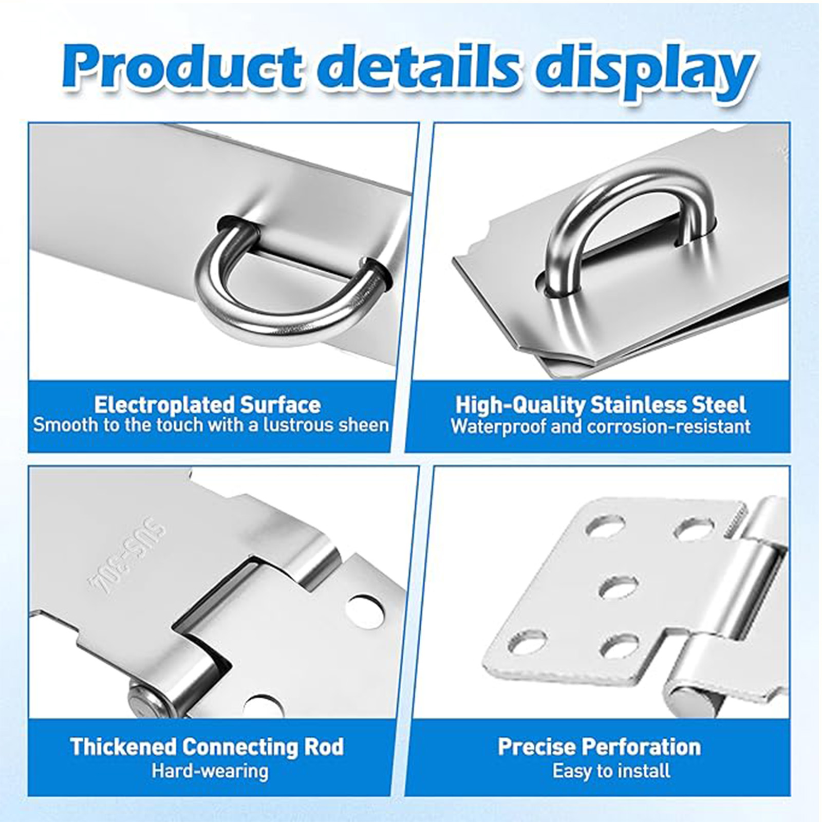 Stainless Steel Door Lock Hasp - Woodworking Finishing 评论和价格