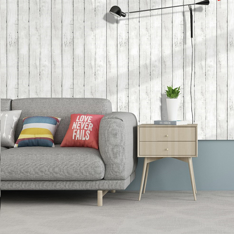 Ivory white retro imitation wo - Woodworking Wallpaper 评论和价格
